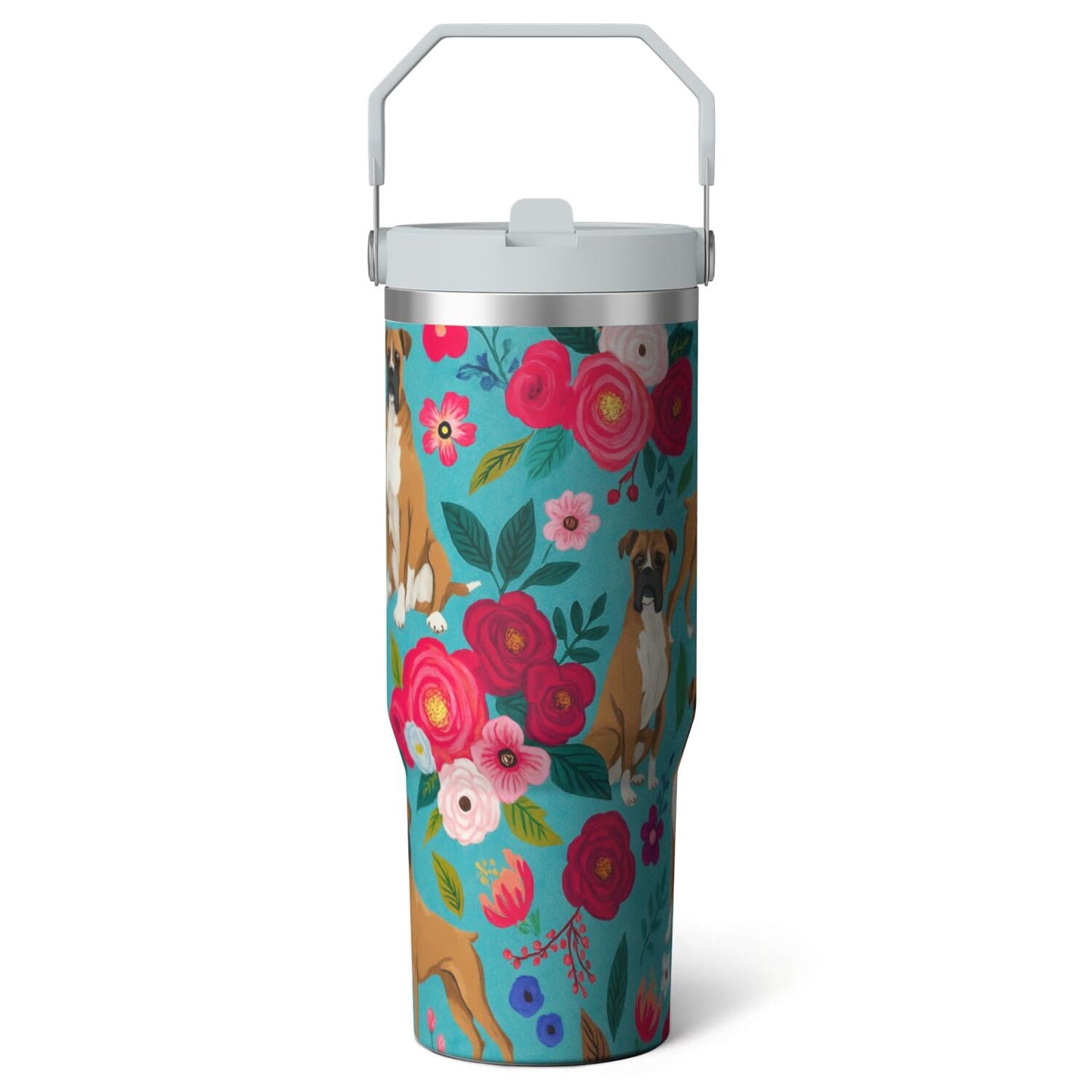 Frostbuddy™ 1pc shark 30oz Tumbler with Straw & Handle - Insulated Stainless - Reusable Stainless Steel Cup