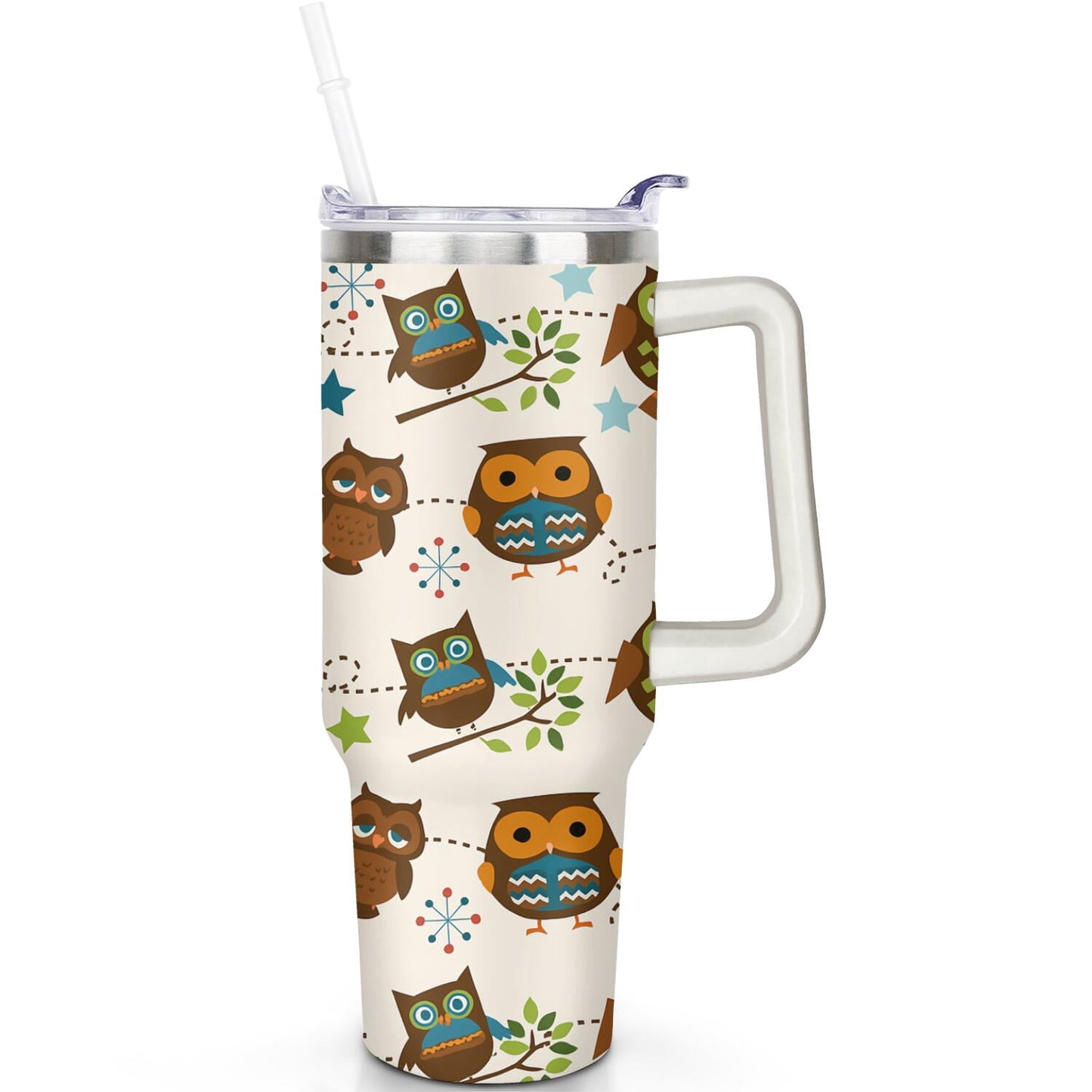 Frostbuddy™ 1pc Paw prints 40oz Tumbler with Straw & Handle - Insulated - Reusable Stainless Steel Cup
