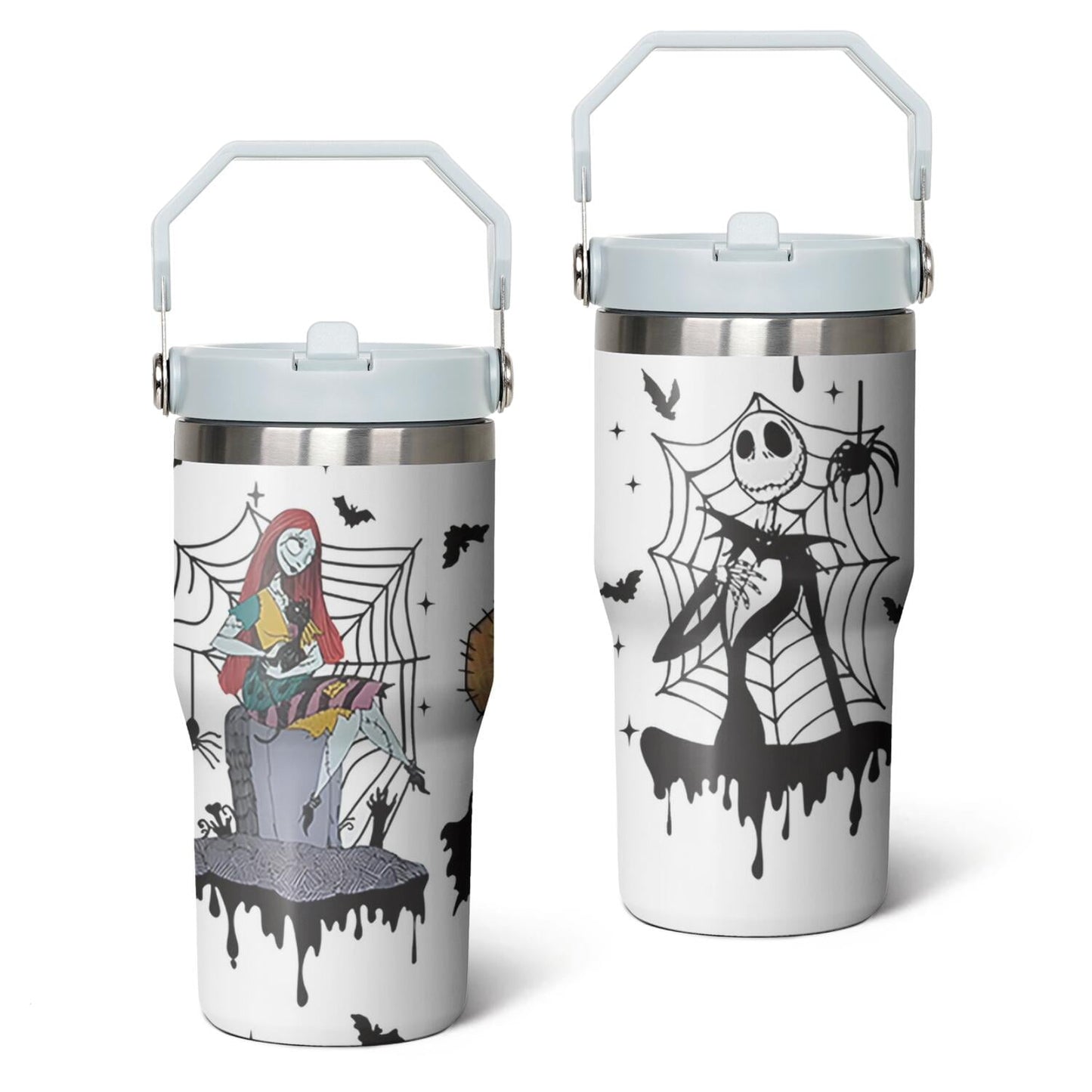 Frostbuddy™ 20oz Halloween Nightmare Before Stainless Steel Tumbler with Lid and Straw,Spill - Reusable Stainless Steel Cup