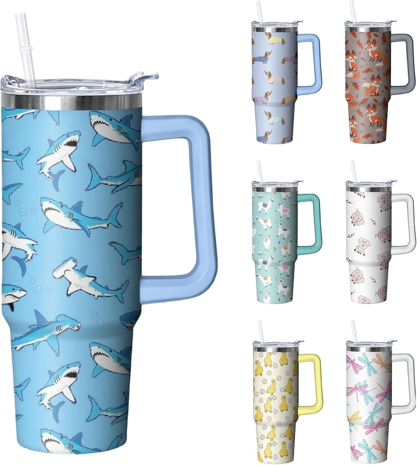 Frostbuddy™ 30 oz Duck Tumbler with Handle and Straw, Insulated Stainless Steel - Insulated Travel Coffee Mug