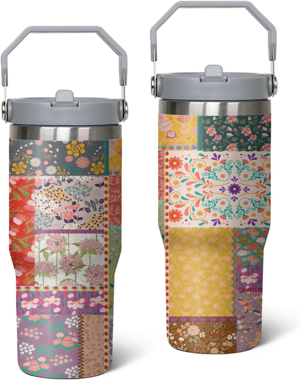 Frostbuddy™ 30oz Tie Dye Print Tumbler with Handle Flip Straw Tie Dye - Insulated Travel Coffee Mug