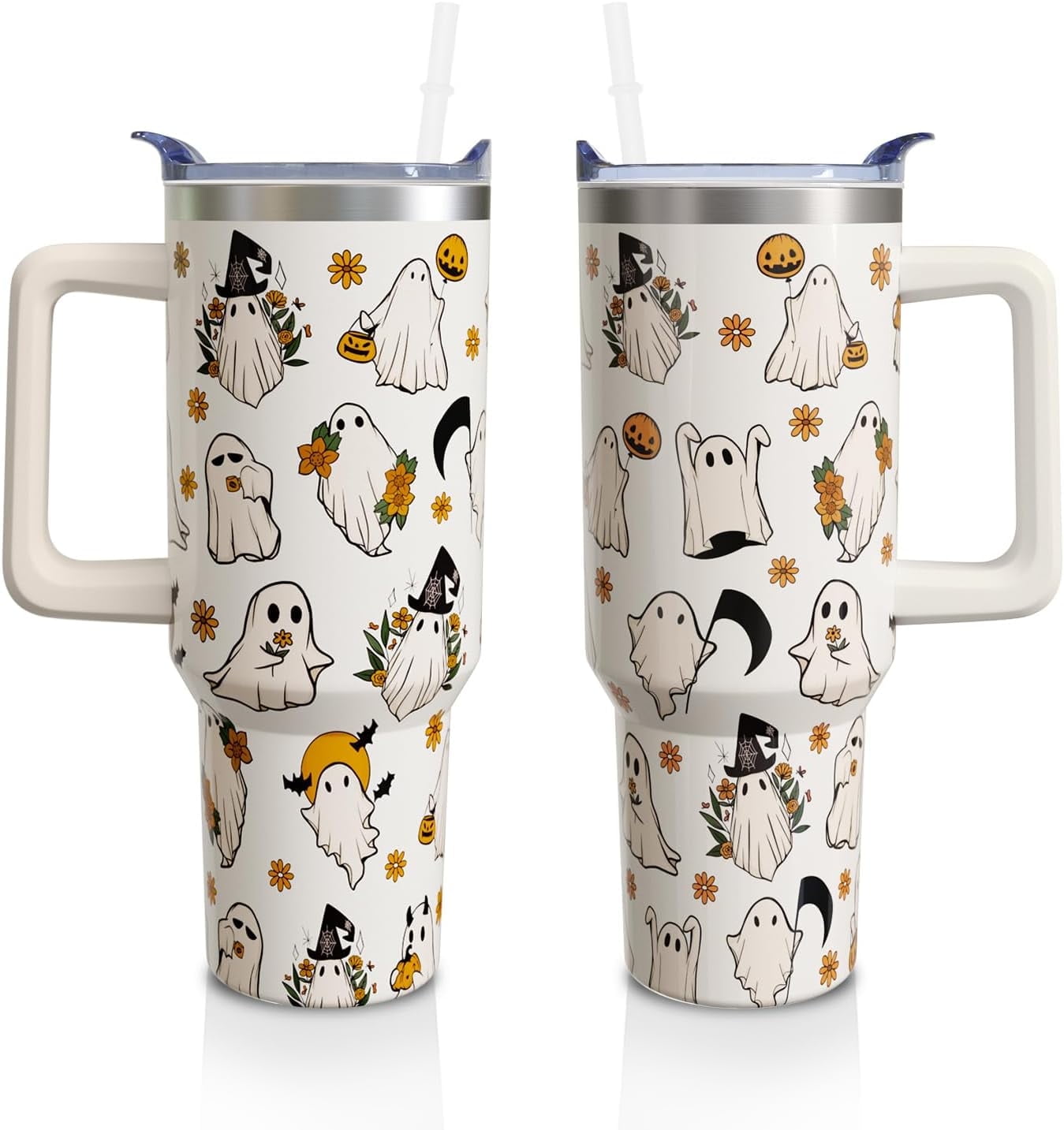 Frostbuddy™ 40 Oz Tumbler with Handle and Straw, Cute Stainless Steel Double - Reusable Stainless Steel Cup