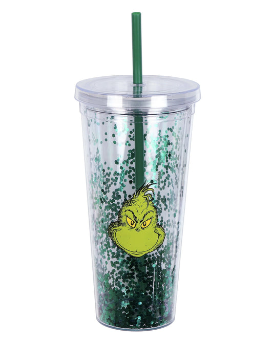 Frostbuddy™ Dr. Seuss The Grinch Glitter Insulated Tumbler 22 oz Travel Cup - Reusable Stainless Steel Cup