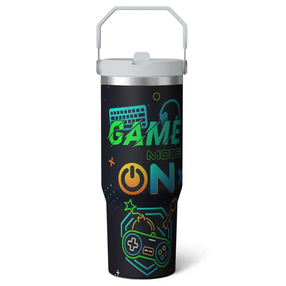 Frostbuddy™ 1pc Capibara 30oz Tumbler with Straw & Handle - Insulated Stainless - Reusable Stainless Steel Cup