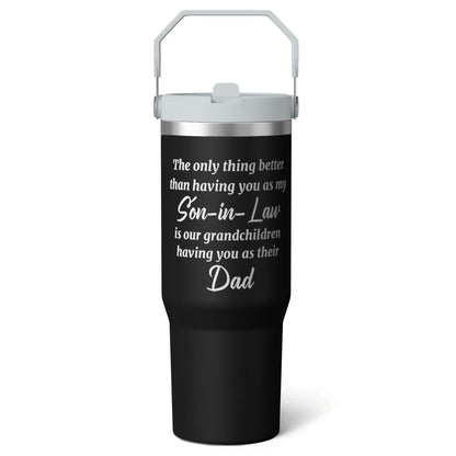 Frostbuddy™ 1pc Capibara 30oz Tumbler with Straw & Handle - Insulated Stainless - Reusable Stainless Steel Cup