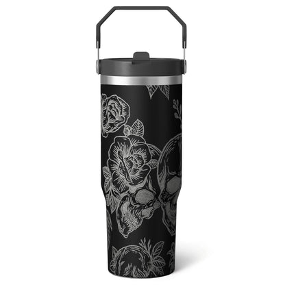 Frostbuddy™ 1pc cherry 30oz Tumbler with Straw & Handle - Insulated Stainless - Reusable Stainless Steel Cup