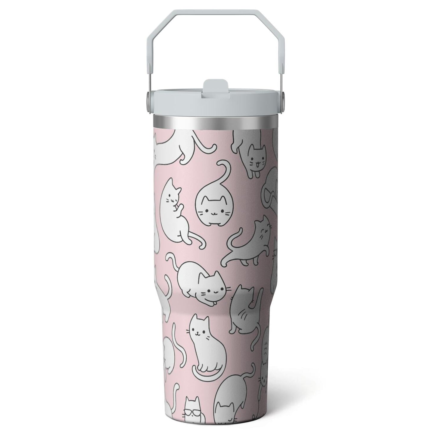 Frostbuddy™ 1pc Halloween Bat 30oz Tumbler with Straw & Handle - Insulated - Reusable Stainless Steel Cup