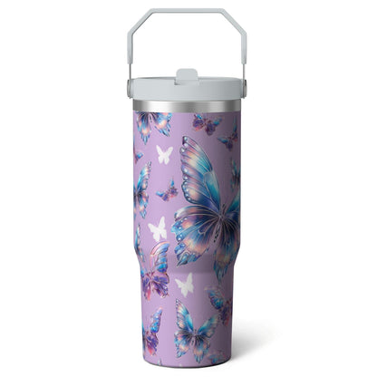 Frostbuddy™ 1pc Movie 30oz Tumbler with Straw & Handle - Insulated Stainless - Reusable Stainless Steel Cup