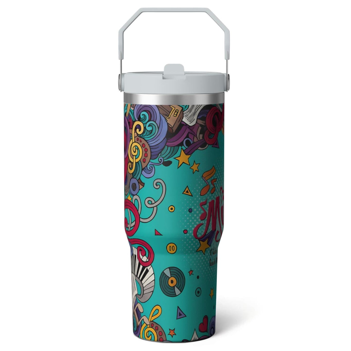 Frostbuddy™ 1pc Hummingbird 30oz Tumbler with Straw & Handle - Insulated Stainless - Reusable Stainless Steel Cup