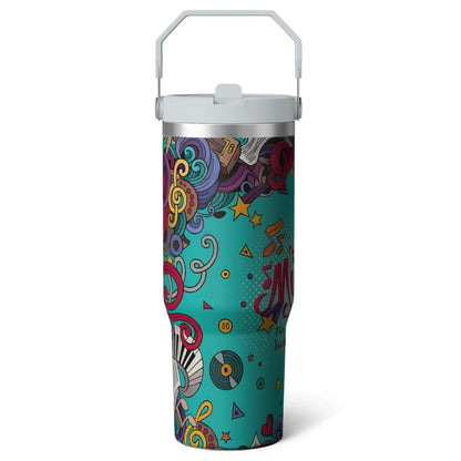 Frostbuddy™ 1pc Hummingbird 30oz Tumbler with Straw & Handle - Insulated Stainless - Reusable Stainless Steel Cup