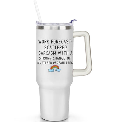Frostbuddy™ 1pc daisy 40oz Tumbler with Straw & Handle - Insulated Stainless - Reusable Stainless Steel Cup