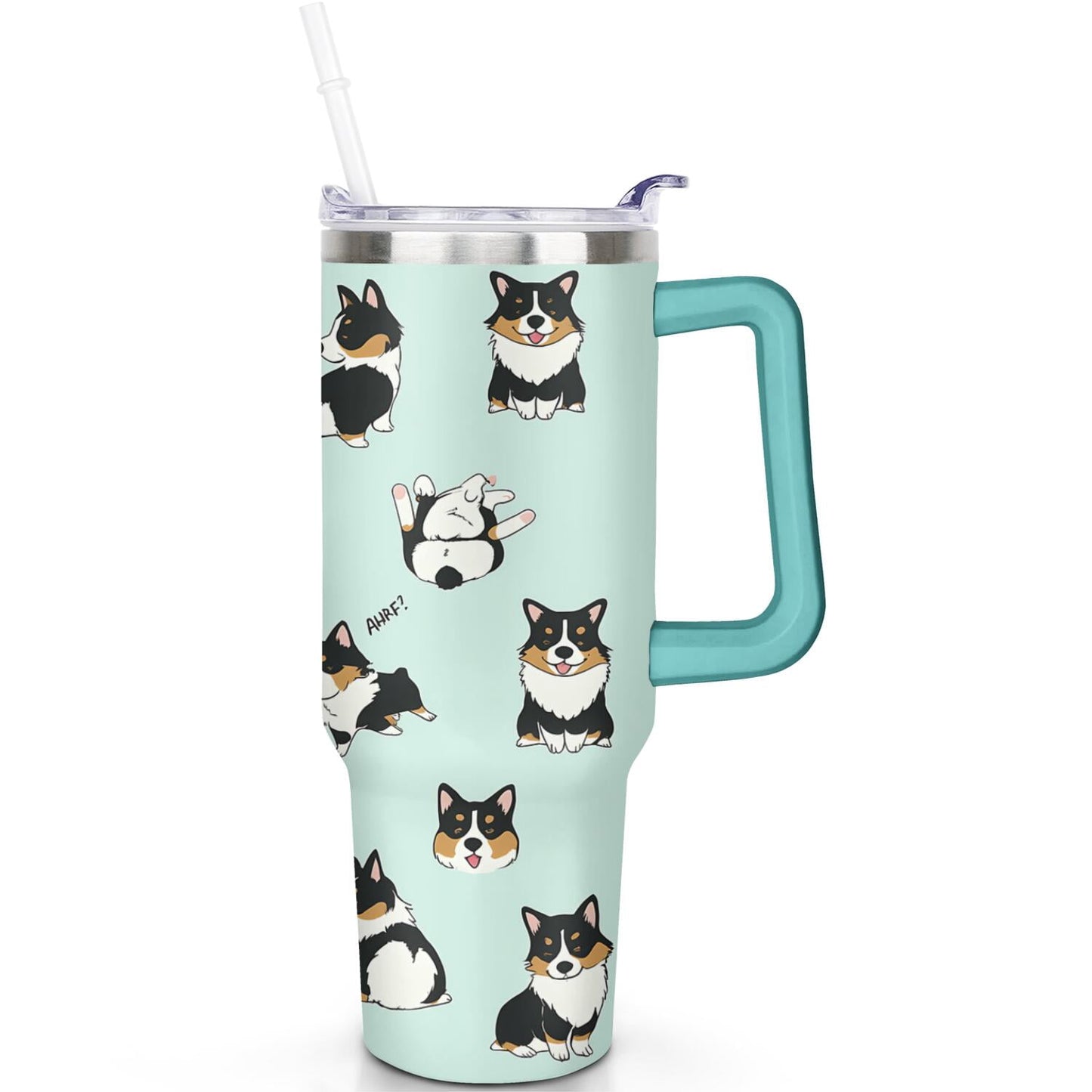 Frostbuddy™ 1pc Goose 40oz Tumbler with Straw & Handle - Insulated Stainless - Reusable Stainless Steel Cup