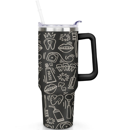 Frostbuddy™ 1pc Goose 40oz Tumbler with Straw & Handle - Insulated Stainless - Reusable Stainless Steel Cup