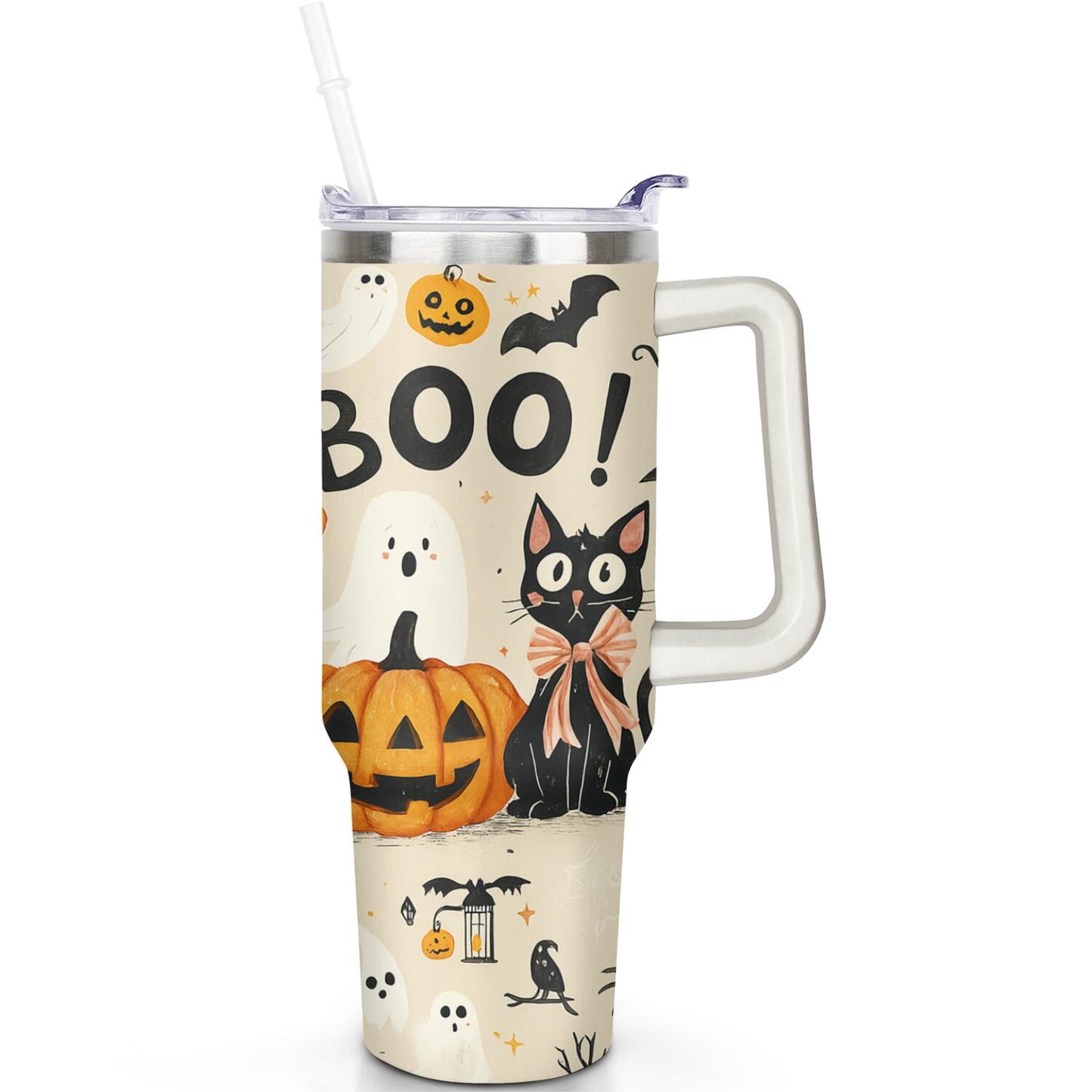 Frostbuddy™ 1pc Sunflower 40oz Tumbler with Straw & Handle - Insulated Stainless - Reusable Stainless Steel Cup