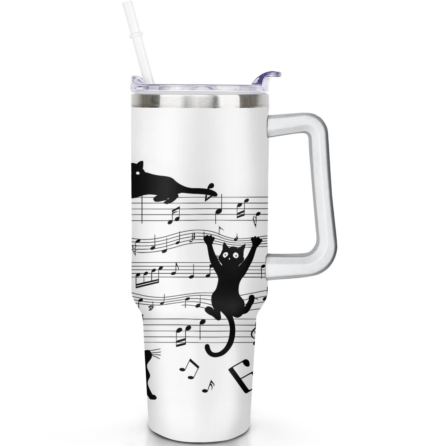 Frostbuddy™ 1pc Sunflower 40oz Tumbler with Straw & Handle - Insulated Stainless - Reusable Stainless Steel Cup