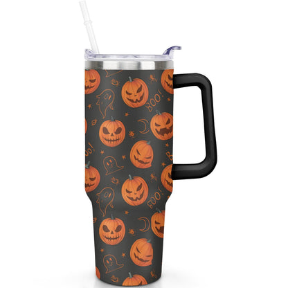 Frostbuddy™ 1pc Paw prints 40oz Tumbler with Straw & Handle - Insulated - Reusable Stainless Steel Cup
