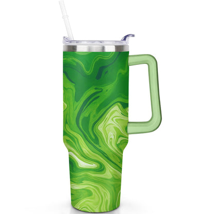 Frostbuddy™ 1pc Sunflower 40oz Tumbler with Straw & Handle - Insulated Stainless - Reusable Stainless Steel Cup