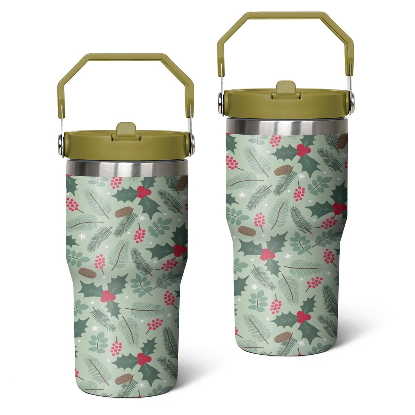 Frostbuddy™ 20 Oz Tumbler Christmas Tree Gift Tumbler with Lid and Straw - Reusable Stainless Steel Cup