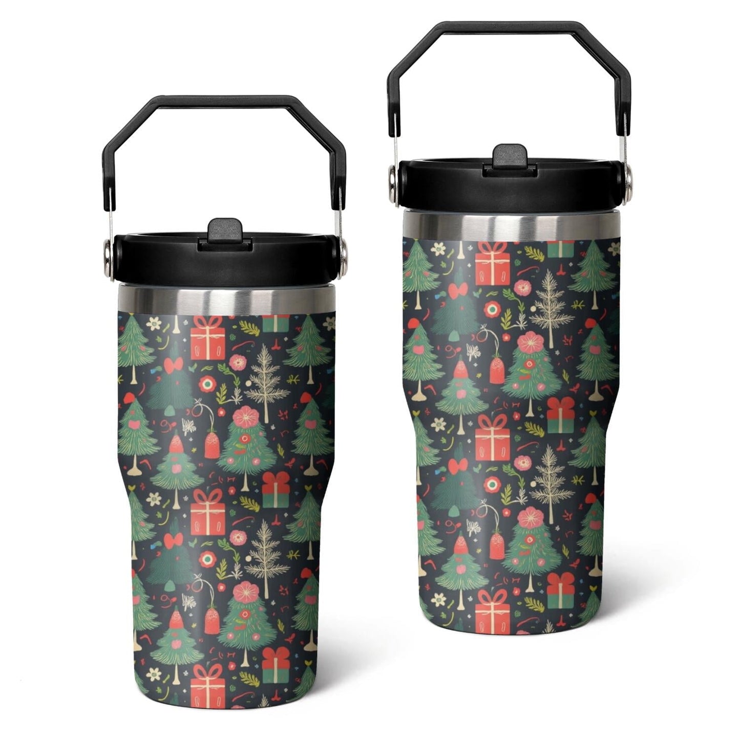 Frostbuddy™ 20 Oz Tumbler Christmas Tree Gift Tumbler with Lid and Straw - Reusable Stainless Steel Cup