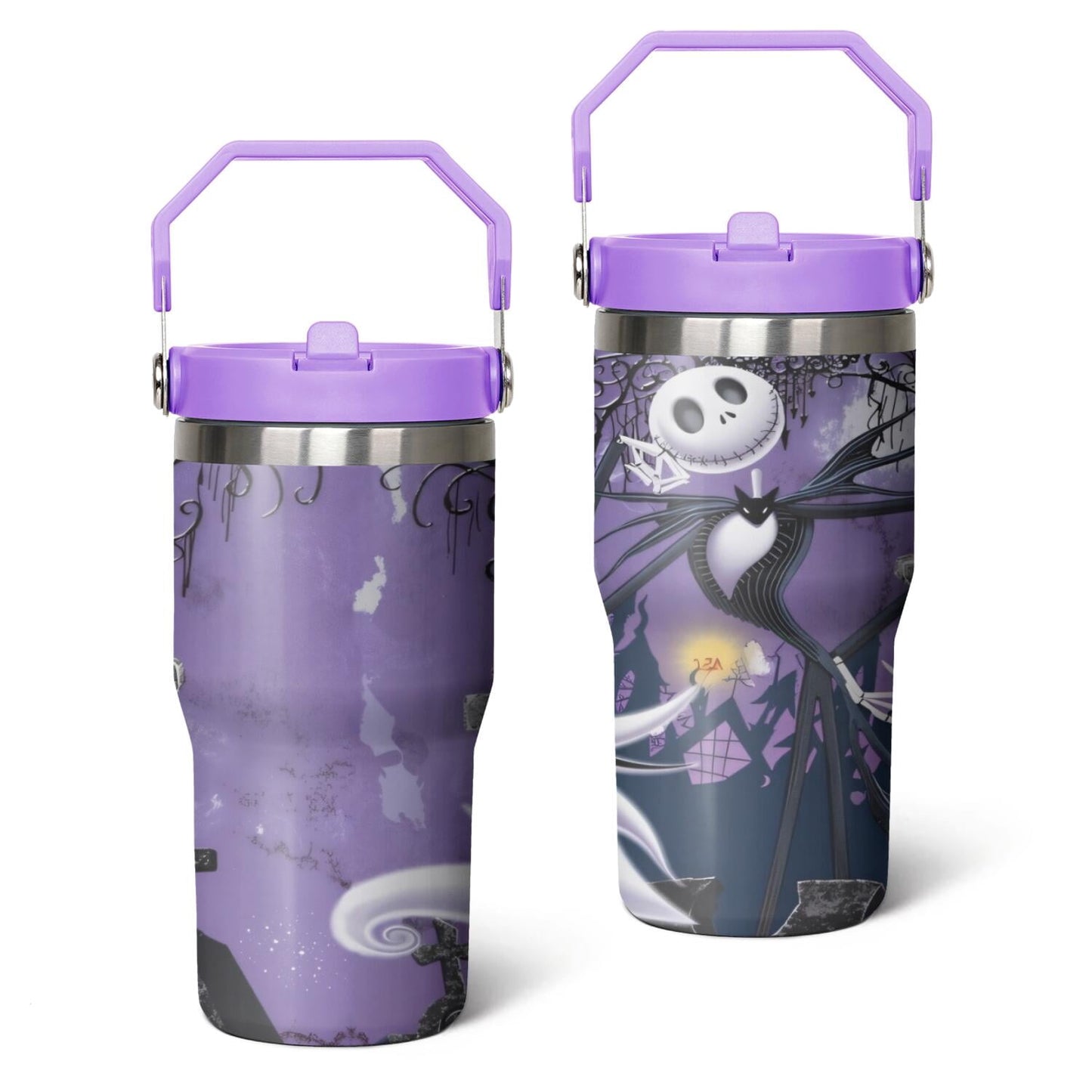 Frostbuddy™ 20oz Halloween Nightmare Before Stainless Steel Tumbler with Lid and Straw,Spill - Reusable Stainless Steel Cup