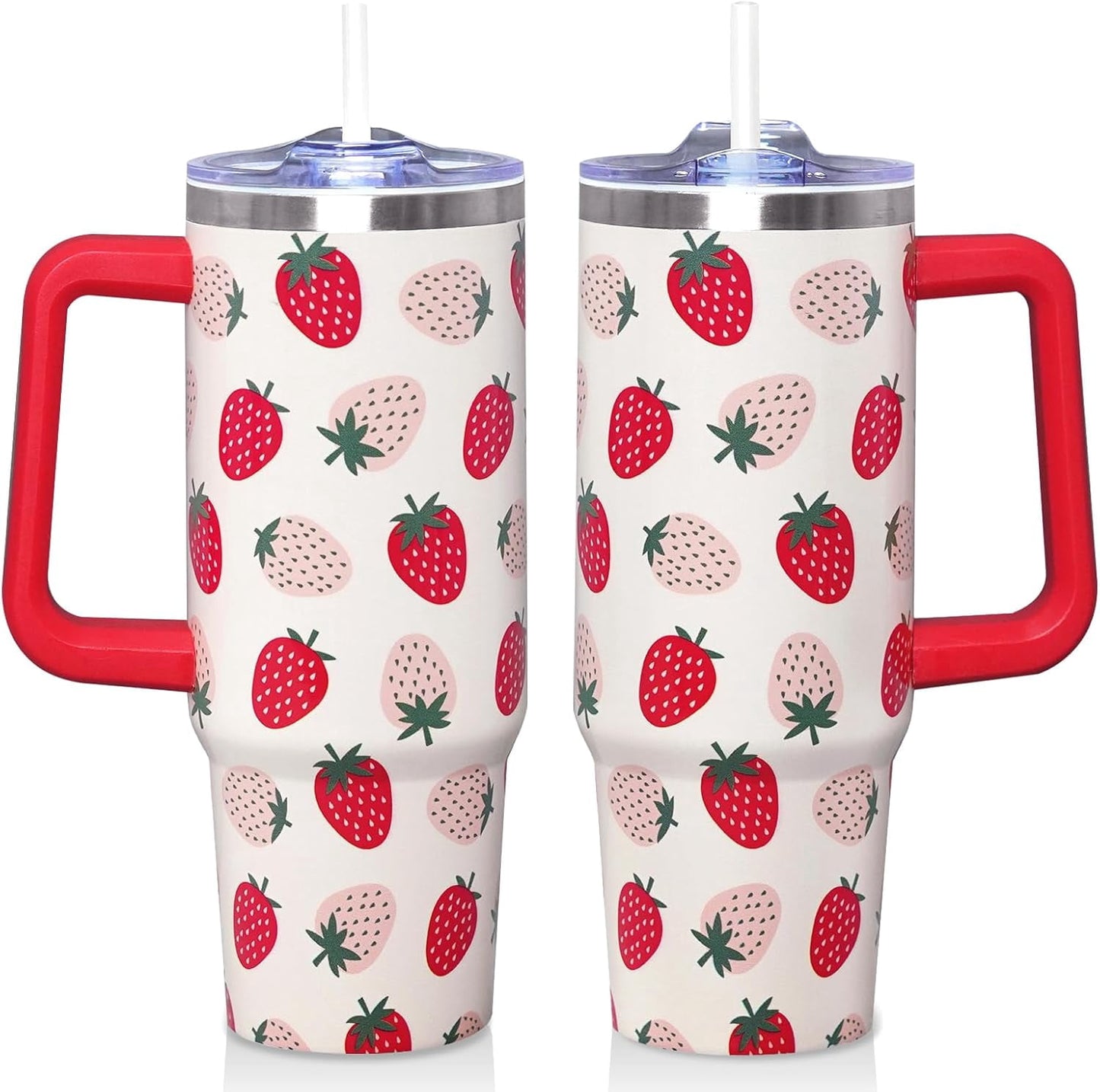 Frostbuddy™ 30 Oz Blue Bow Tumbler with Handle and Straw, Insulated Stainless - Insulated Travel Coffee Mug