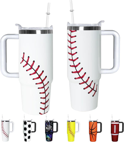 Frostbuddy™ Football Lover Gift 30 oz Flip Straw Tumbler with Top Handle - Insulated Travel Tumbler Cup