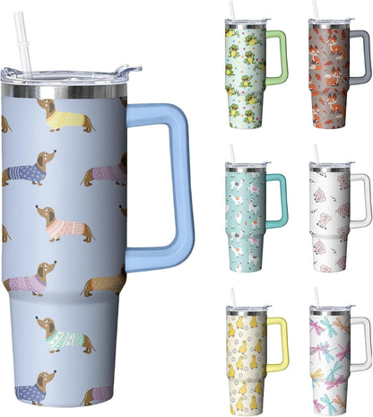 Frostbuddy™ 30 oz Duck Tumbler with Handle and Straw, Insulated Stainless Steel - Insulated Travel Coffee Mug