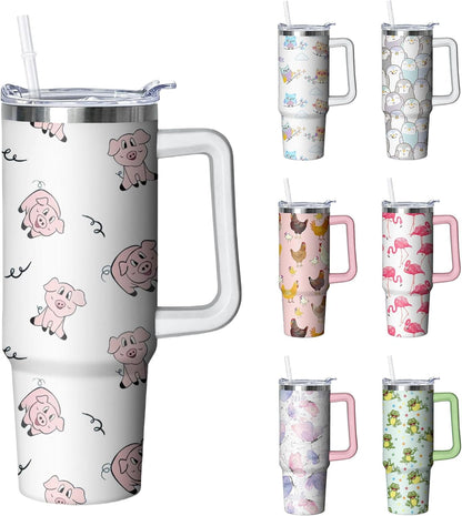 Frostbuddy™ 30 oz Duck Tumbler with Handle and Straw, Insulated Stainless Steel - Insulated Travel Coffee Mug