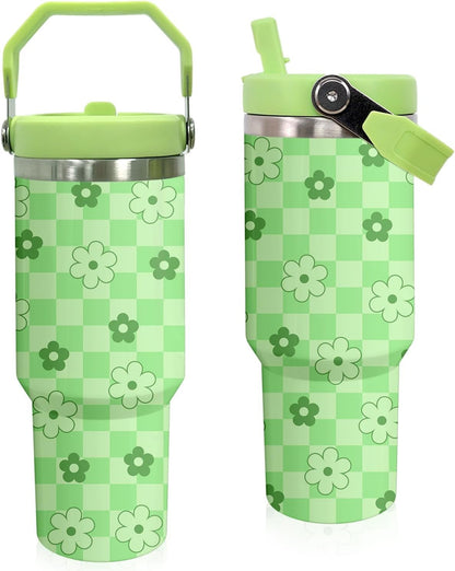 Frostbuddy™ Elephant Mug 30 oz Tumbler with Handle Flip Straw Leak Proof - Insulated Travel Coffee Mug