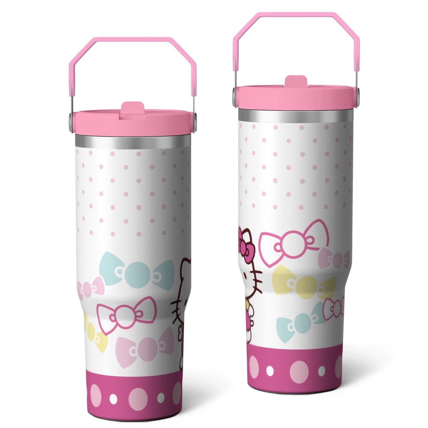 Frostbuddy™ 30oz Hello Kawaii Cat Cute Stainless Steel Tumbler with Lid - Reusable Stainless Steel Cup