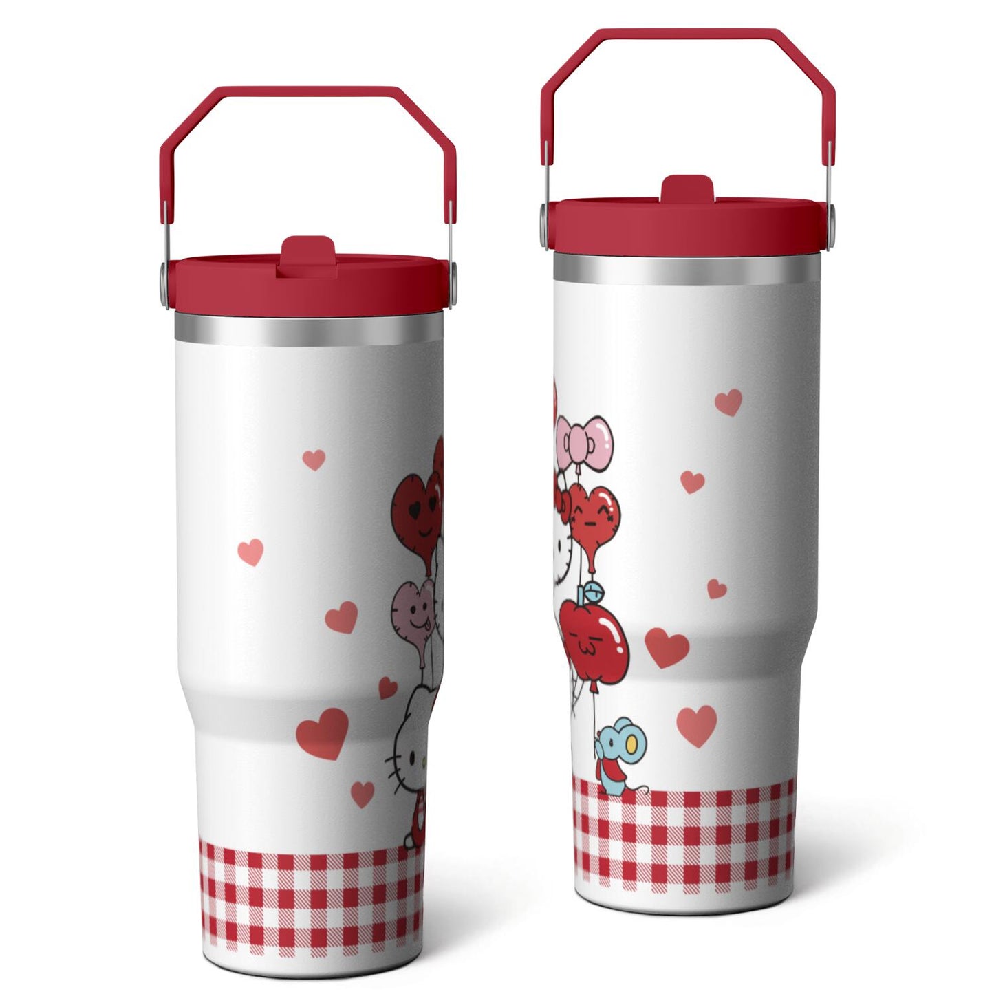 Frostbuddy™ 30oz Hello Kawaii Cat Cute Stainless Steel Tumbler with Lid - Reusable Stainless Steel Cup