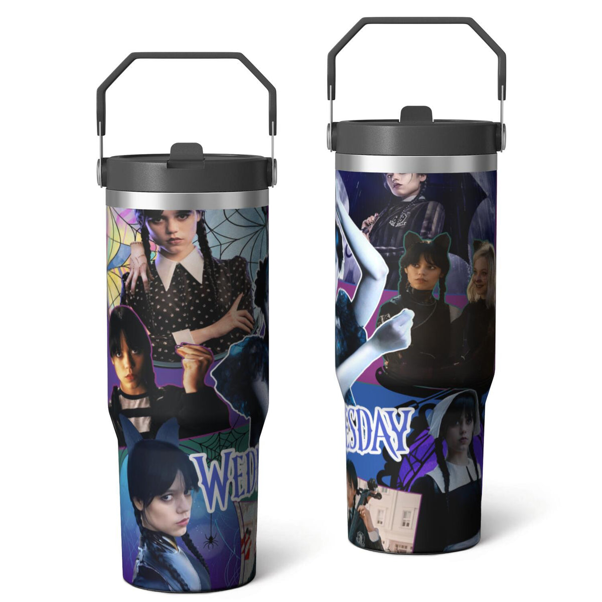 Frostbuddy™ 30oz Wednesday Girl Stainless Steel Tumbler with Lid and Straw,Wednesday Stuff - Reusable Stainless Steel Cup