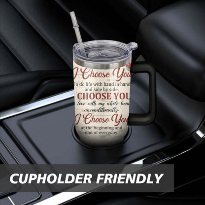 40 Oz Couples Tumbler with Handle and Straw, Anniversary Couple Insulated Couples Mugs, Couples Engagement Gift Cup for Couples, Valentine Couple Coffee Mugs Engagement Gifts for Couples