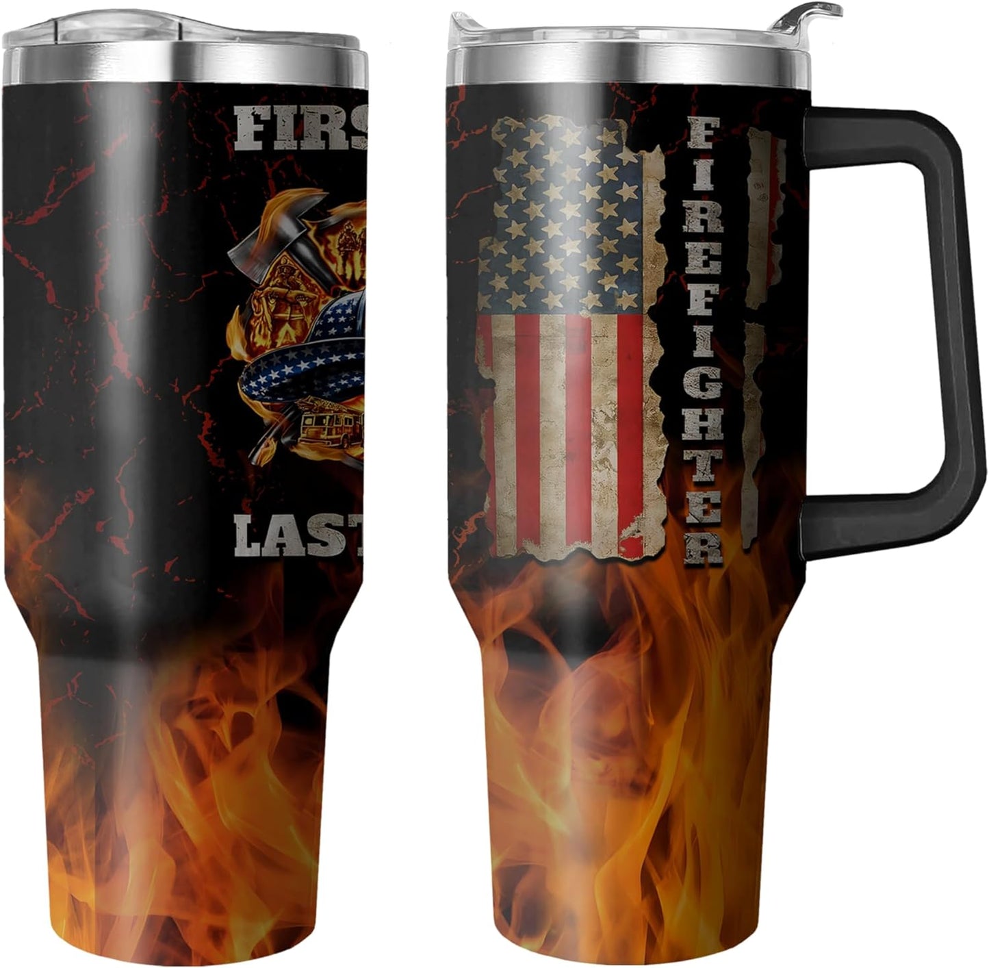 Frostbuddy™ 40 Oz Tumbler with Handle and Straw, Double Wall Coffee Travel - Insulated Travel Coffee Mug