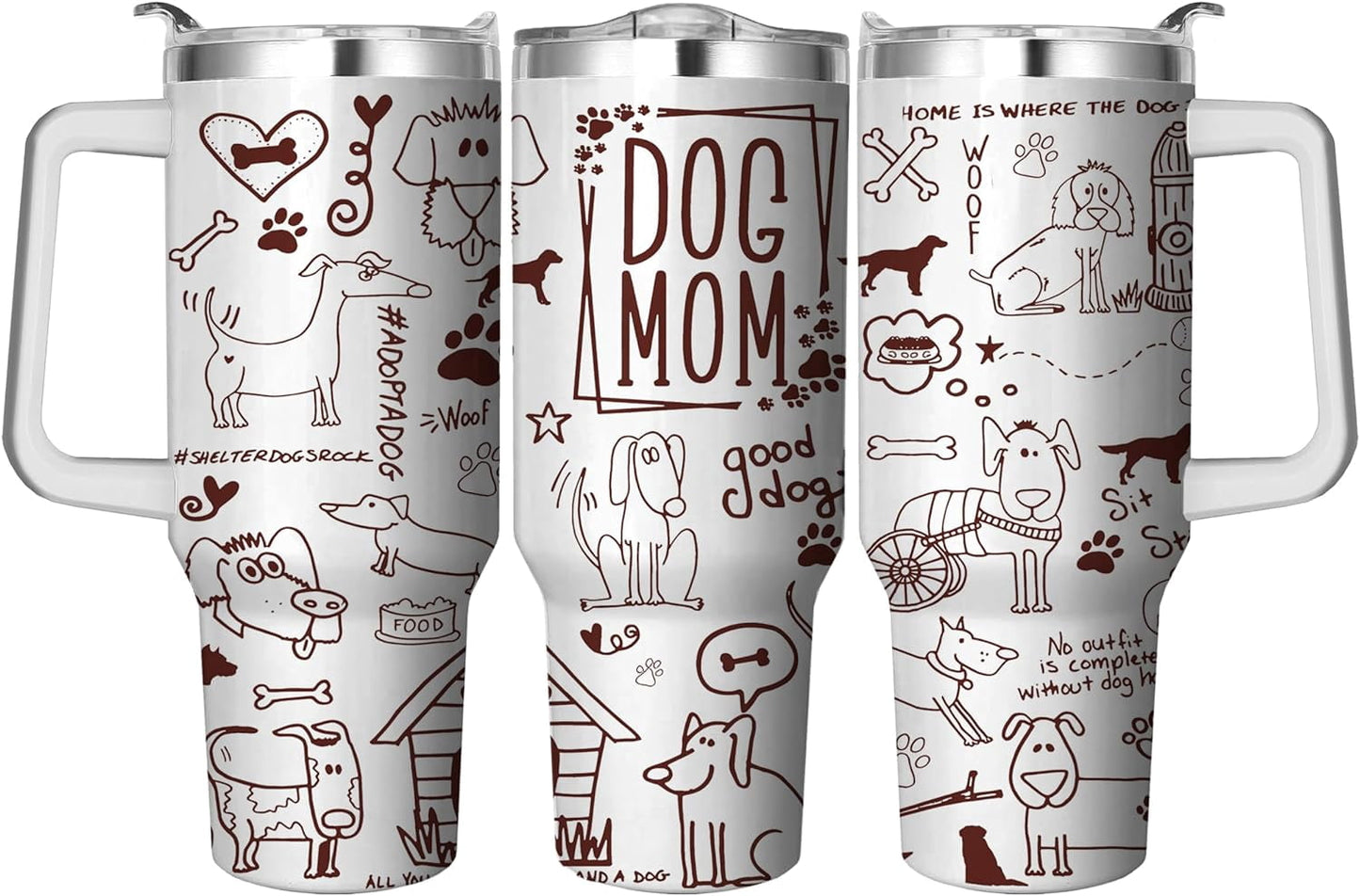 Frostbuddy™ 40 Oz Tumbler with Handle and Straw, Double Wall Coffee Travel - Insulated Travel Coffee Mug