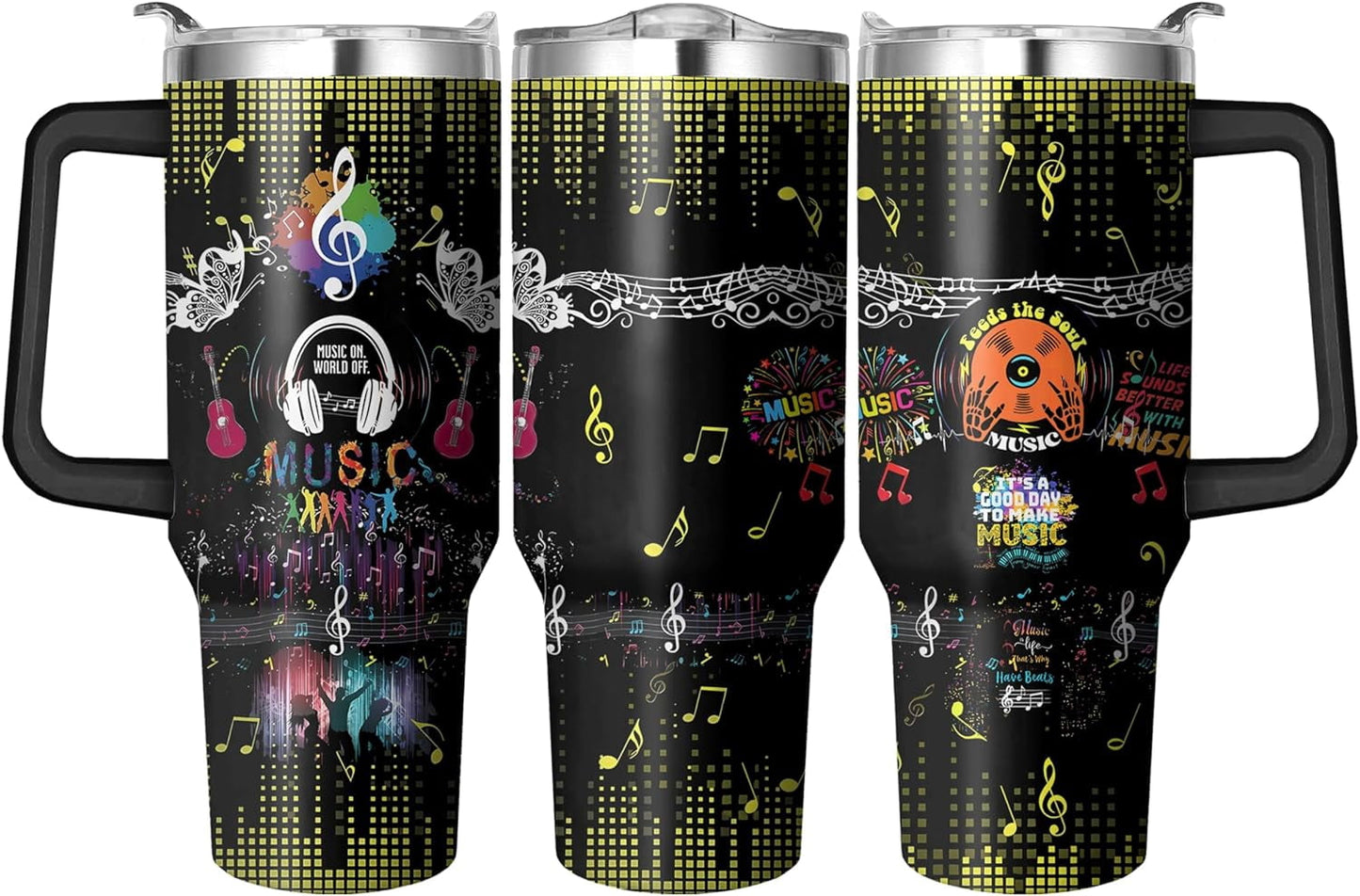 Frostbuddy™ 40 Oz Tumbler with Handle and Straw, Double Wall Coffee Travel - Insulated Travel Coffee Mug