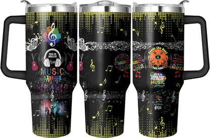 Frostbuddy™ 40 Oz Tumbler with Handle and Straw, Double Wall Coffee Travel - Insulated Travel Coffee Mug