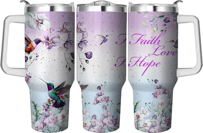 Frostbuddy™ 40 Oz Tumbler with Handle and Straw, Double Wall Coffee Travel - Insulated Travel Coffee Mug