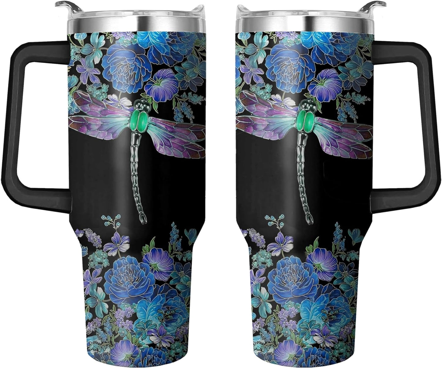 Frostbuddy™ 40 Oz Tumbler with Handle and Straw, Double Wall Coffee Travel - Insulated Travel Coffee Mug