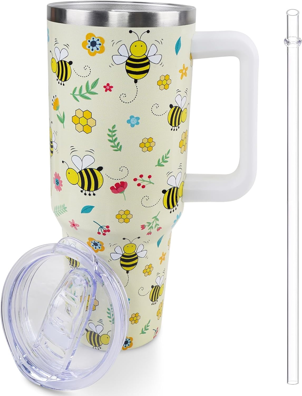 Frostbuddy™ 40 oz Frog Mushroom Tumbler with Handle and Straw, Travel Mug - Leakproof Insulated Water Bottle