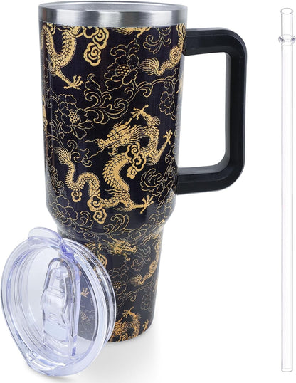 Frostbuddy™ 40 oz Frog Mushroom Tumbler with Handle and Straw, Travel Mug - Leakproof Insulated Water Bottle