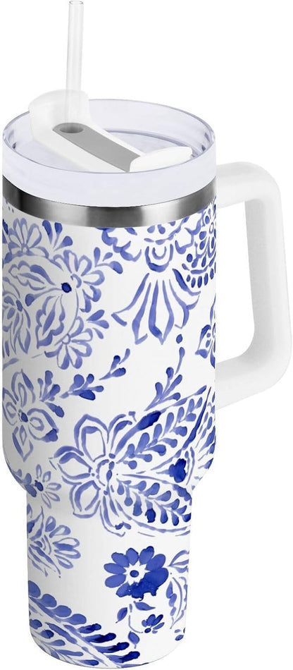 Frostbuddy™ 40 oz Tumbler with Handle Lid and Straw Insulated Water Tumbler - Insulated Travel Coffee Mug