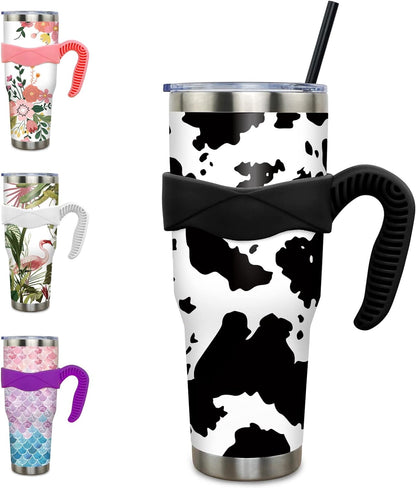 Frostbuddy™ 40 oz Tumbler with Handle and Straw 40oz Blue Purple Butterfly - Insulated Travel Coffee Mug