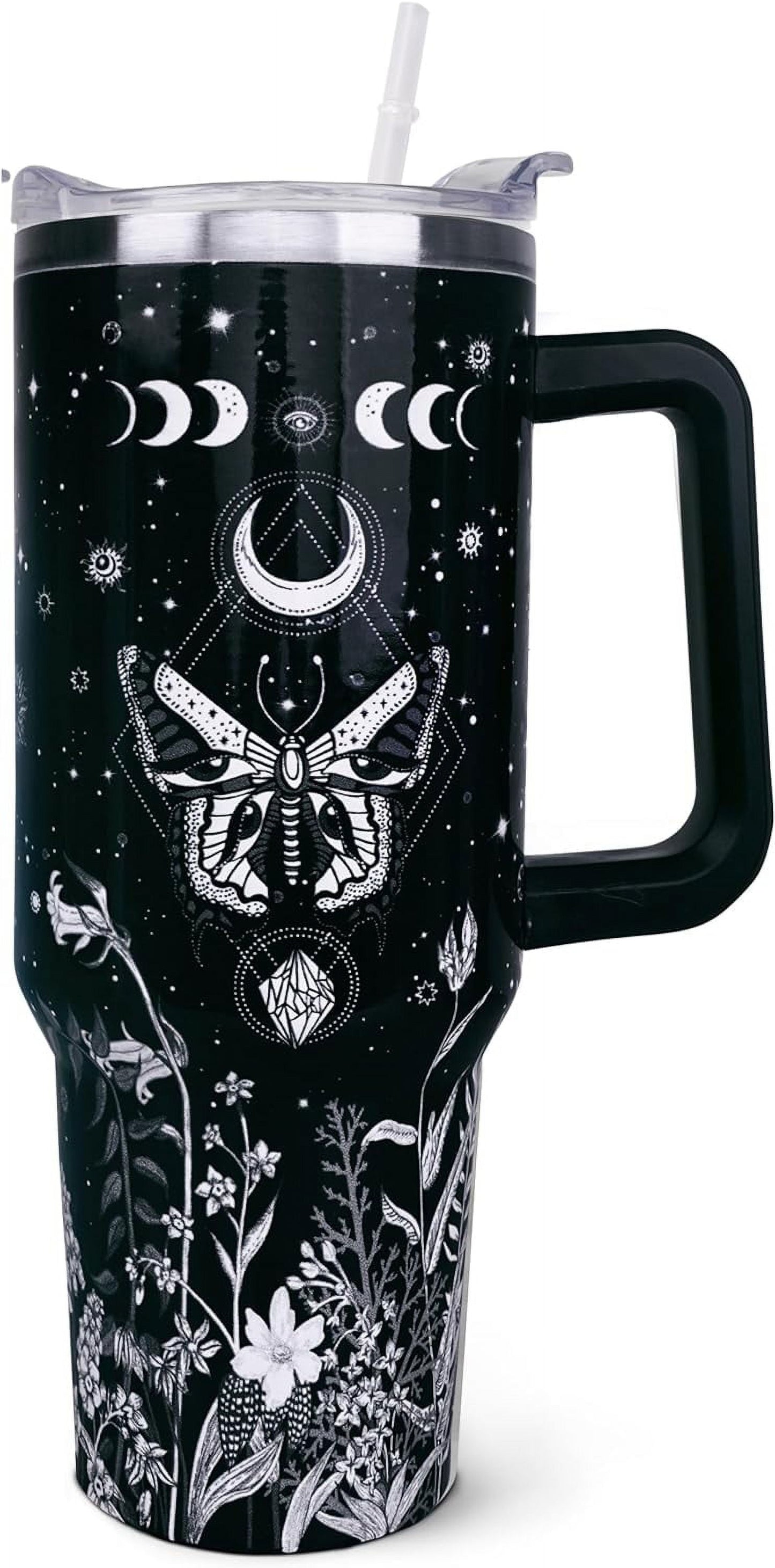 Frostbuddy™ 40 oz Tumbler with Handle and Straw, Highland Cow Tumbler - Insulated Travel Tumbler Cup