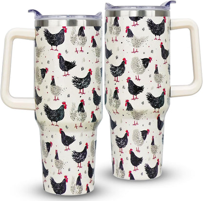 Frostbuddy™ 40oz Bee Tumbler With Handle Lid and Straw -Bee gifts - Reusable Stainless Steel Cup