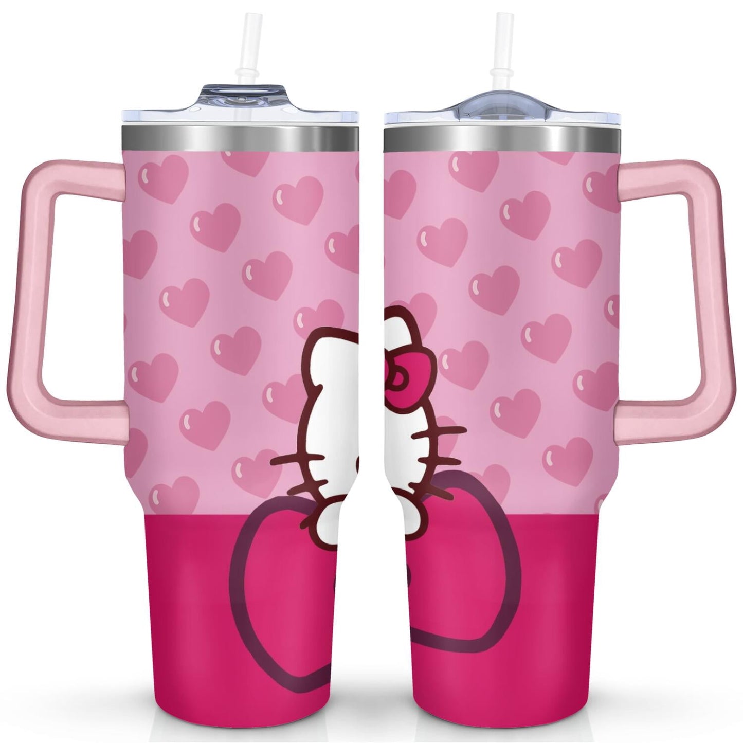 Frostbuddy™ 40oz Hello Kawaii Cat Cute Stainless Steel Tumbler with Lid - Reusable Stainless Steel Cup