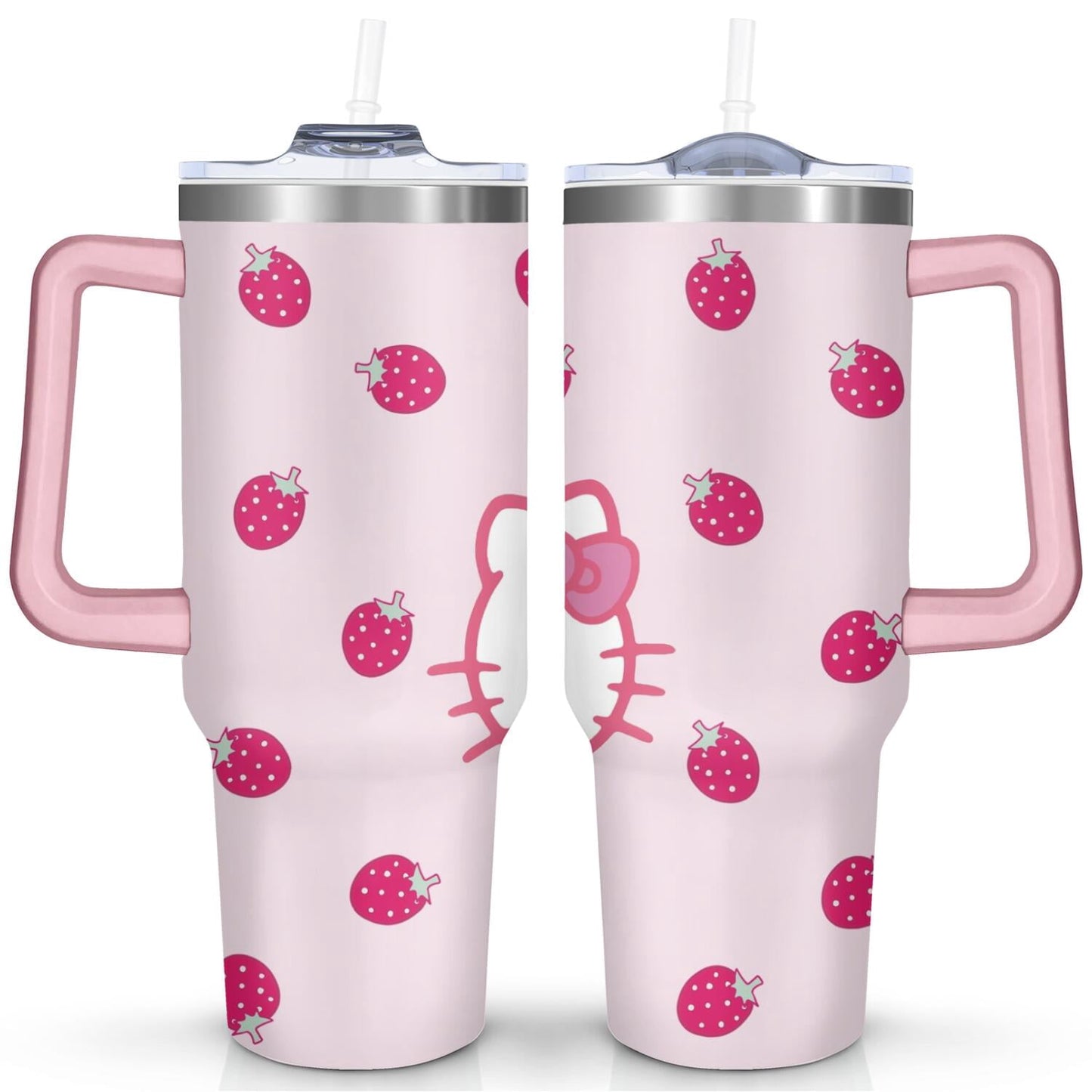 Frostbuddy™ 40oz Hello Kawaii Cat Cute Stainless Steel Tumbler with Lid - Reusable Stainless Steel Cup
