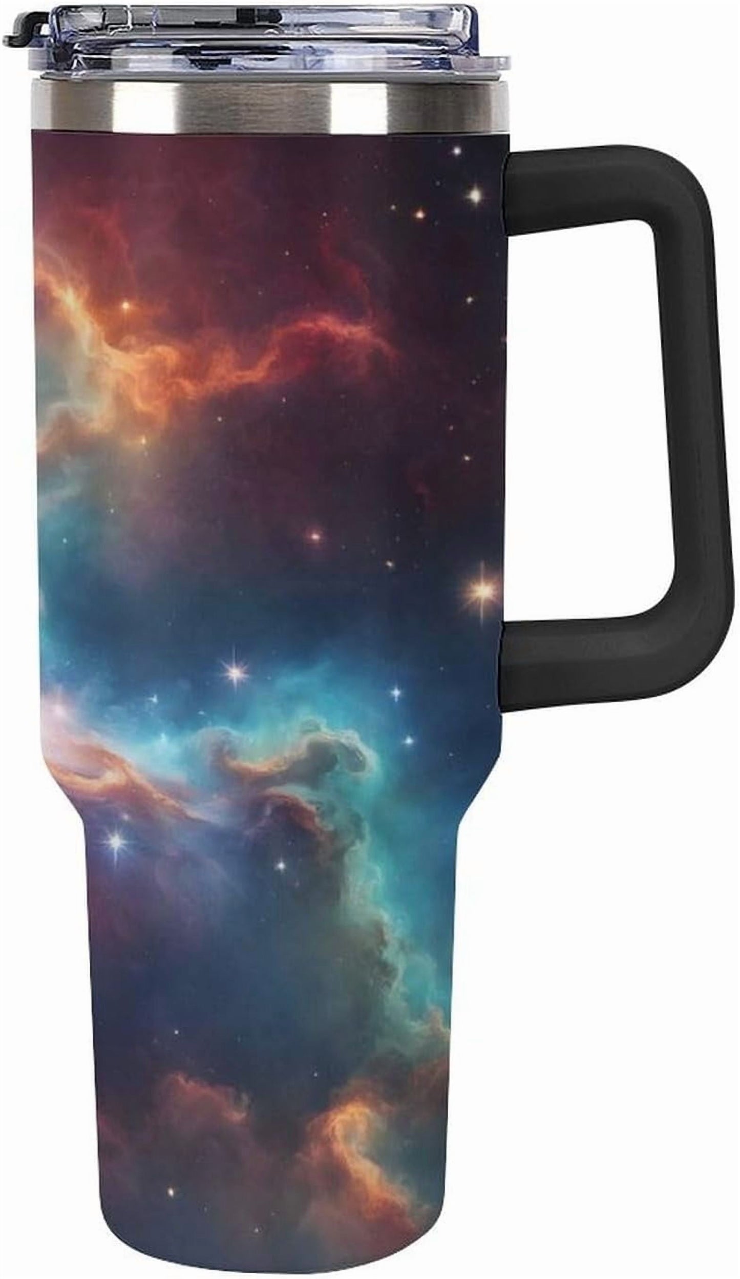 Frostbuddy™ 40oz Insulated Stainless Steel Tumbler with Handle, Abstract Brown Leopard Print - Leakproof Insulated Water Bottle