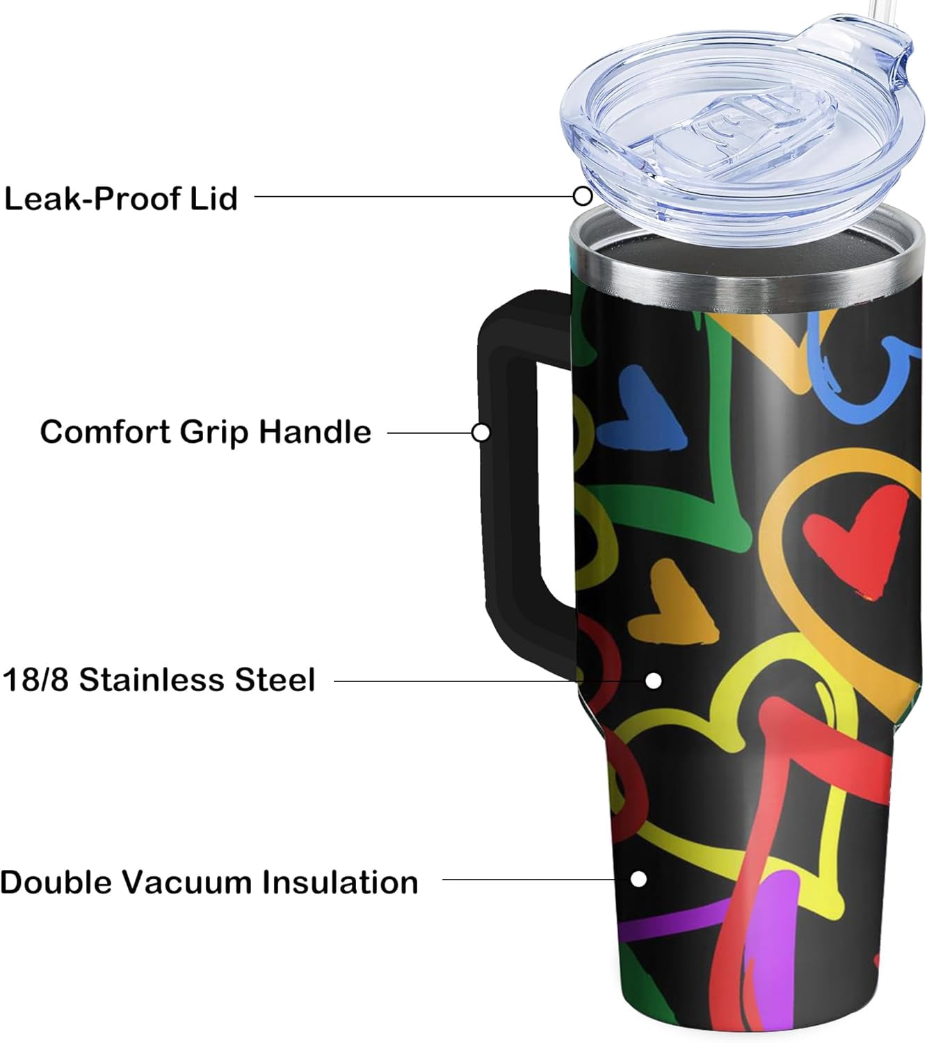 Frostbuddy™ 40oz Easter Bunny Tumbler with Handle and Straw, Rabbit Stainless Steel - Leakproof Insulated Water Bottle