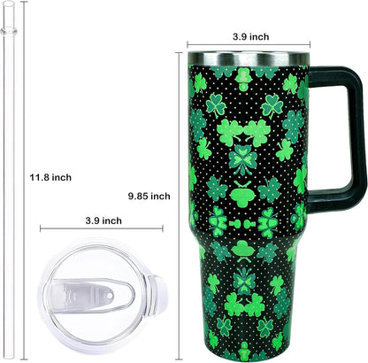 Frostbuddy™ 40oz Easter Bunny Tumbler with Handle and Straw, Rabbit Stainless Steel - Leakproof Insulated Water Bottle